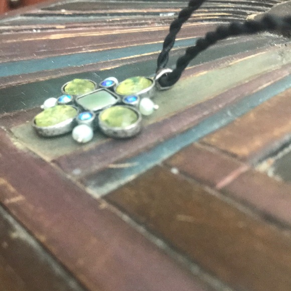 Lia Sophia pendant on black fabric cord - Picture 8 of 12